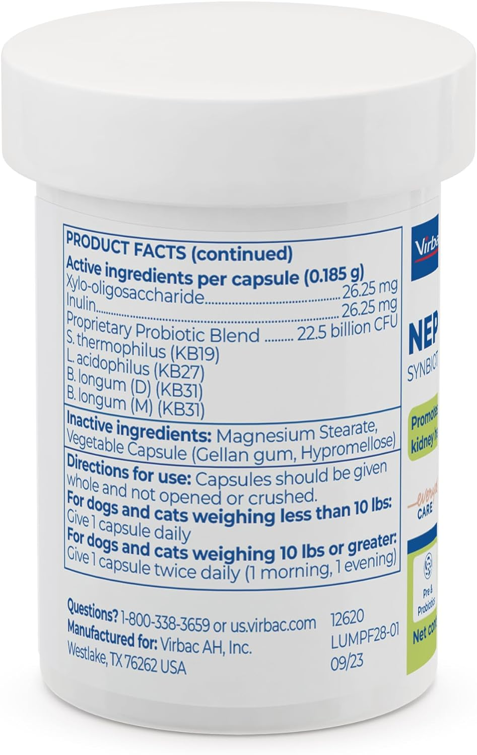 nephrodyl is made with xylo oligosaccharides , s thermophilus , l acidophilus , and b longum