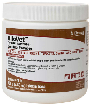 BiloVet (tylosin tartrate) Soluble Powder 100 gm