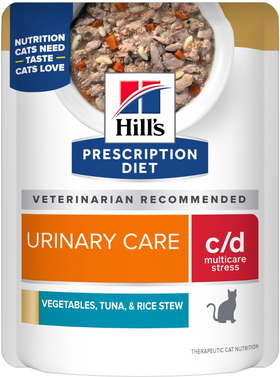 Hill's Prescription Diet c/d Multicare Stress Vegetables, Tuna & Rice Stew Wet Cat Food (2.8 oz x 24 pouches)