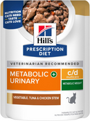 Hill's Prescription Diet Metabolic + Urinary c/d Multicare Vegetable, Tuna & Chicken Stew Wet Cat Food (2.8oz x 24 pouches)-1