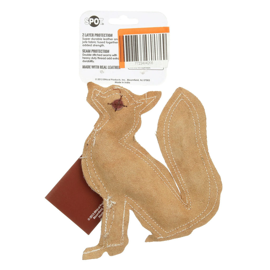 Spot Dura-Fused Leather Fox Dog Toy - Tough Play