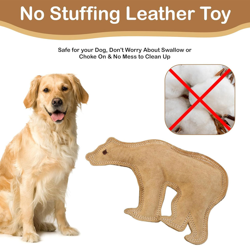 Ethical Pet Spot Dura-Fused Leather Dog Toy Bear