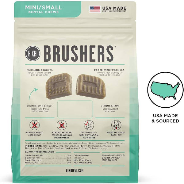 Bixbi Brushers Dental Care Chews for Mini/Small Dogs 5-25 lbs (30 chew)