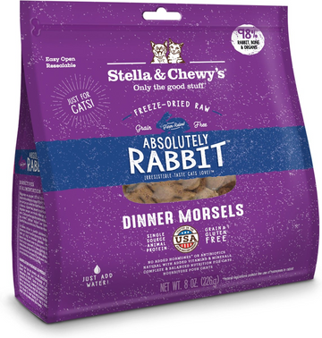 Stella & Chewy's Absolutely Rabbit Dinner Morsels Freeze-Dried Raw Food for Cats