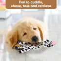 Ethical Pet Skinneeez Crinklers Cow Stuffing-Free Squeaky Plush Dog Toy