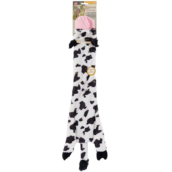 Ethical Pet Skinneeez Crinklers Cow Stuffing-Free Squeaky Plush Dog Toy