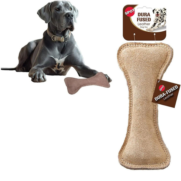 Ethical Pet Spot Dura-Fused Leather Bone Dog Toy