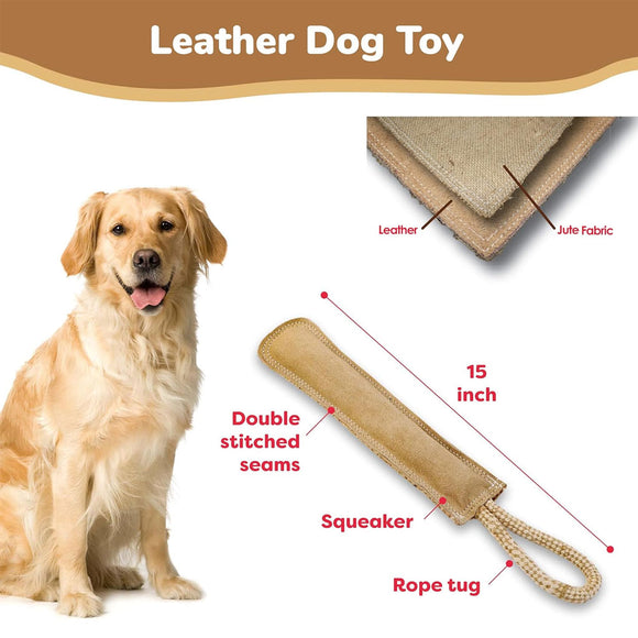 Ethical Pet Spot Dura-Fused Leather Retriever Dog Toy