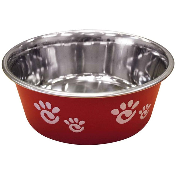 Ethical Pet Spot Barcelona Stainless Steel Paw Print Dog Bowl, Raspberry