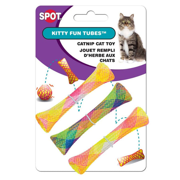 Spot Kitty Fun Tubes Catnip Toy, Assorted, 3-pack