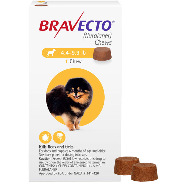 Bravecto Chews for Dogs 4.4-9.9 lbs 2 chews