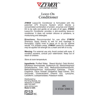 zymox leave-on conditioner directions and ingredients