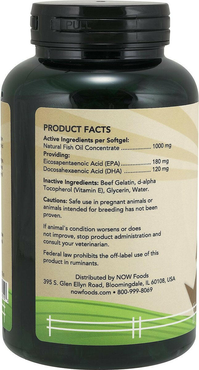 NOW Pets Omega-3 Support For Dog & Cat, 180 ct