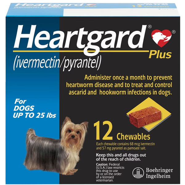 Heartgard Plus Chew for Dogs, up to 25 lbs 12 chewable