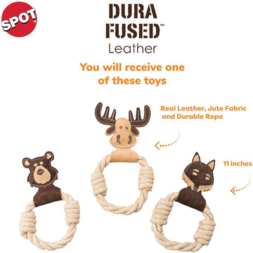 Ethical Pet Spot Dura-Fused Leather Animal Forest Ring Dog Toy