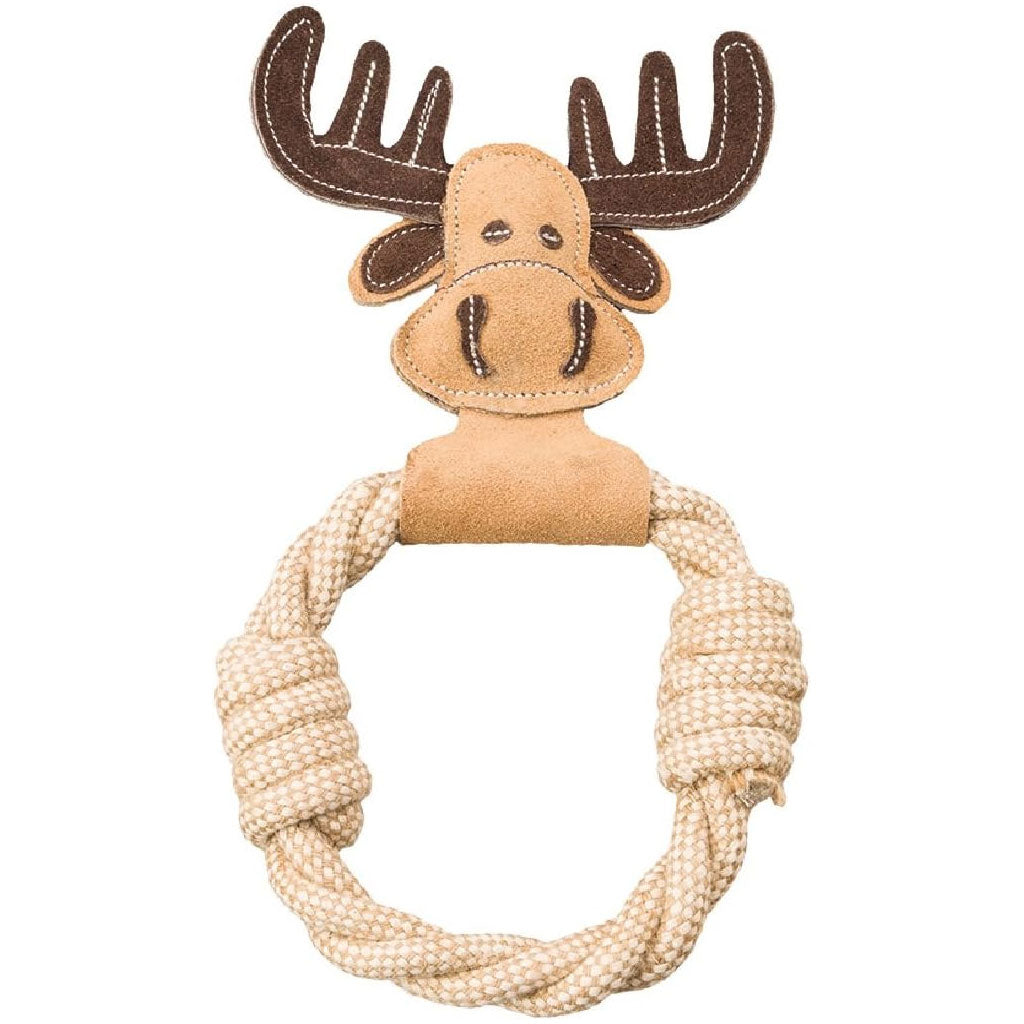 Ethical Pet Spot Dura-Fused Leather Animal Forest Ring Dog Toy, Character Varies