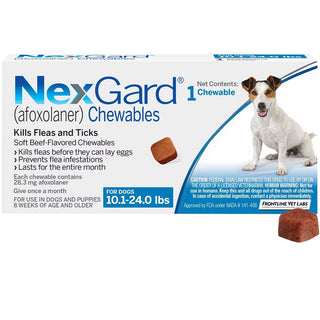 NexGard Chew for Dogs 10.1-24 lbs (Blue Box)