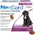 NexGard Chew for Dogs 24.1-60 lbs 3 chews