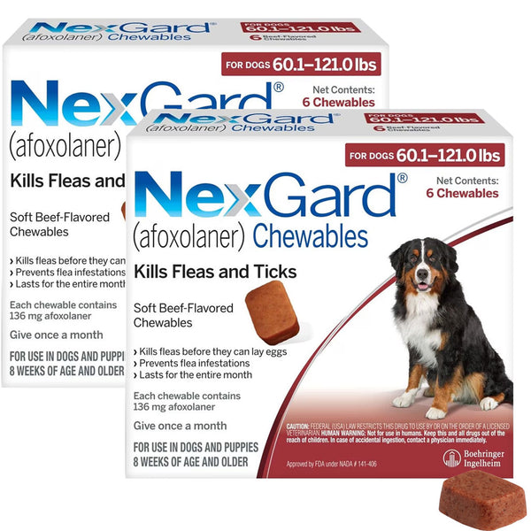 NexGard Chew for Dogs 60.1-121 lbs 12 chew