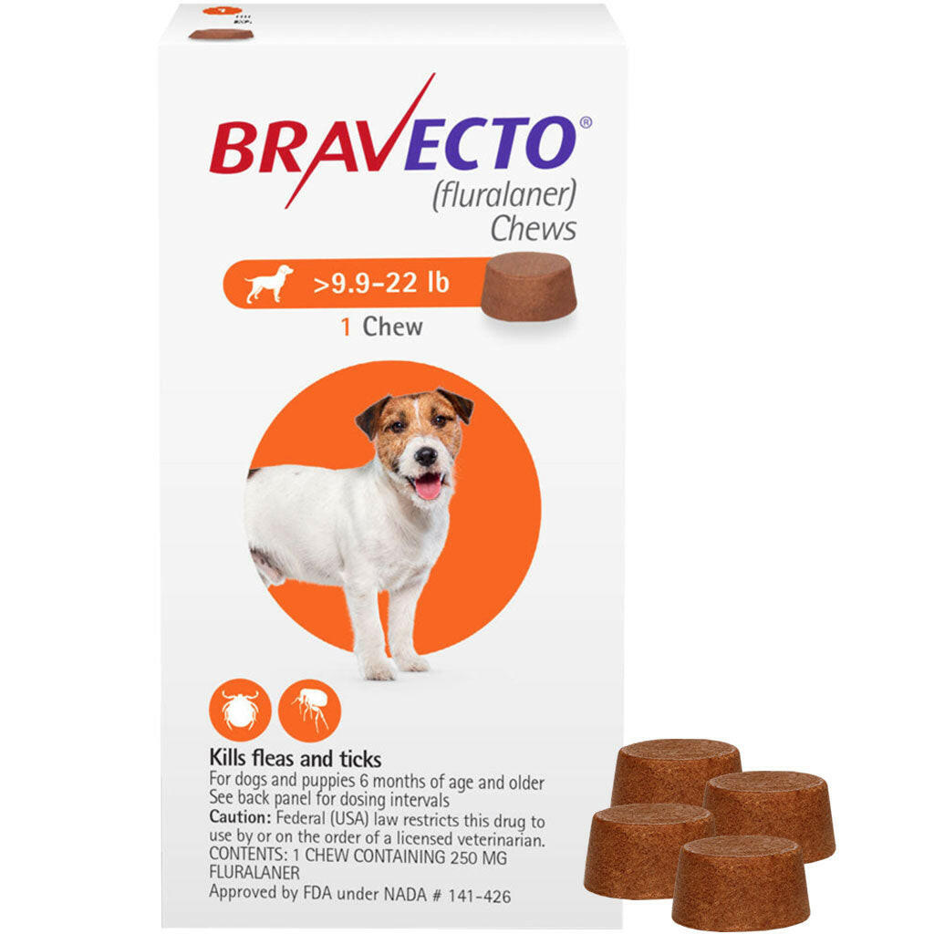 Bravecto Chews for Dogs, 9.9-22 lbs 4 chews