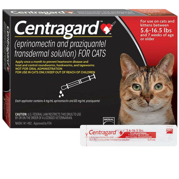 Centragard for Cats 5.6 16.5 lb Flea Heartworm Prevention