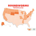 Tri-Heart Plus for Dogs 51-100 lbs roundworms map