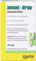 Amoxi-Drop (Amoxicillin) Oral Suspension for Dogs & Cats, 50-mg