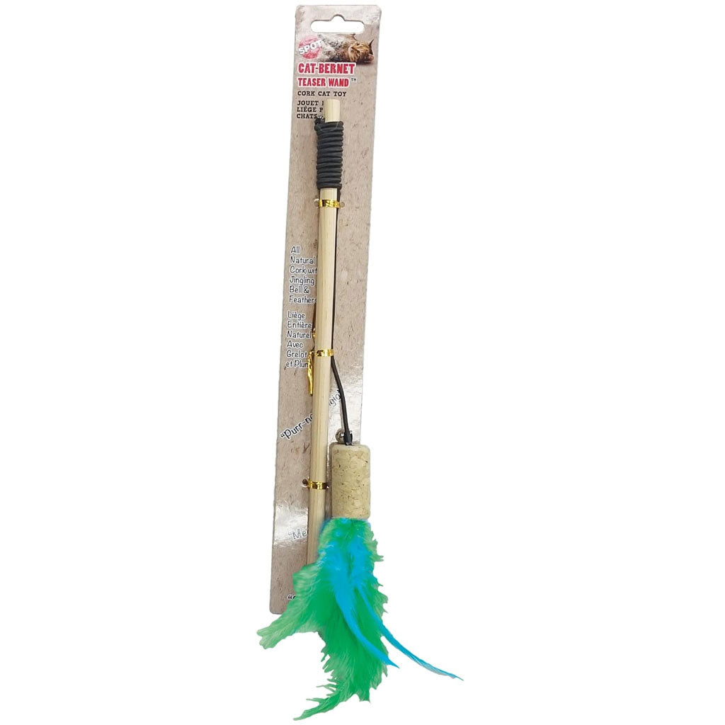 Ethical Pet Spot Cat-Bernet Cork Teaser Wand Cat Toy, Assorted