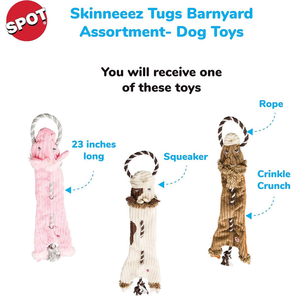 Ethical Pet Skinneeez Tugs Dog Toy Barnyard, Assorted