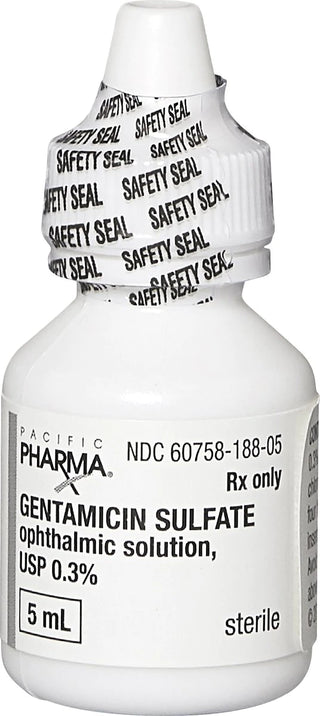 Gentamicin (Generic) Ophthalmic Solution 0.3% for Dogs & Cats 5-mL