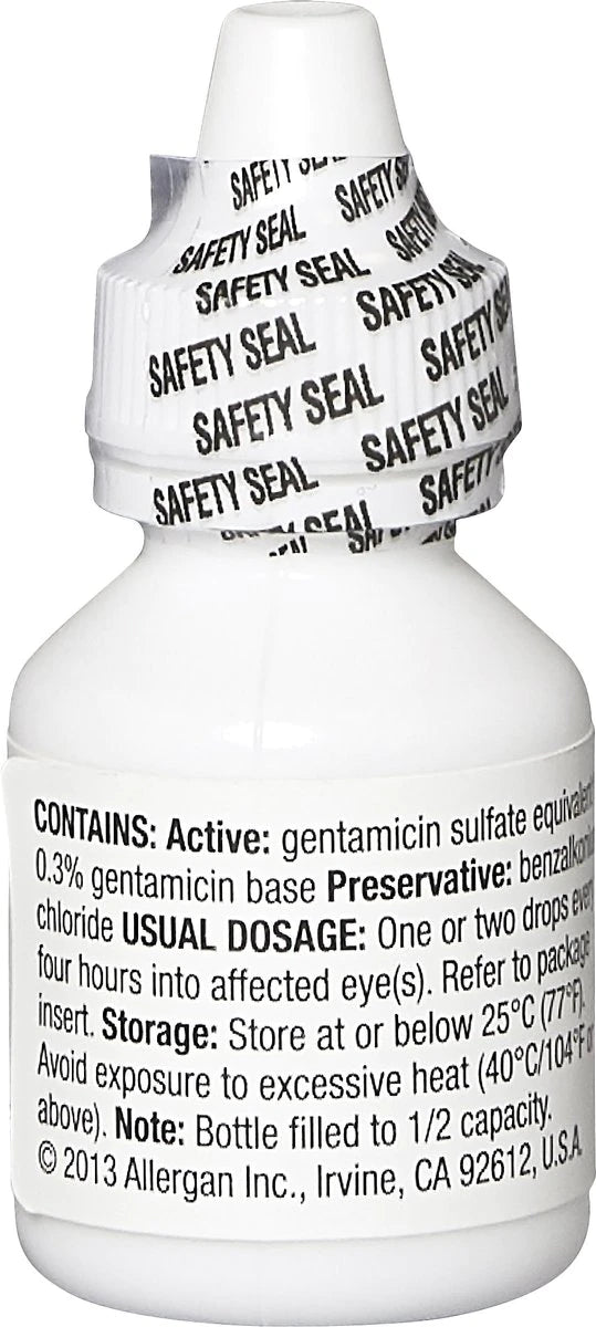 Gentamicin (Generic) Ophthalmic Solution 0.3% for Dogs & Cats 5-mL