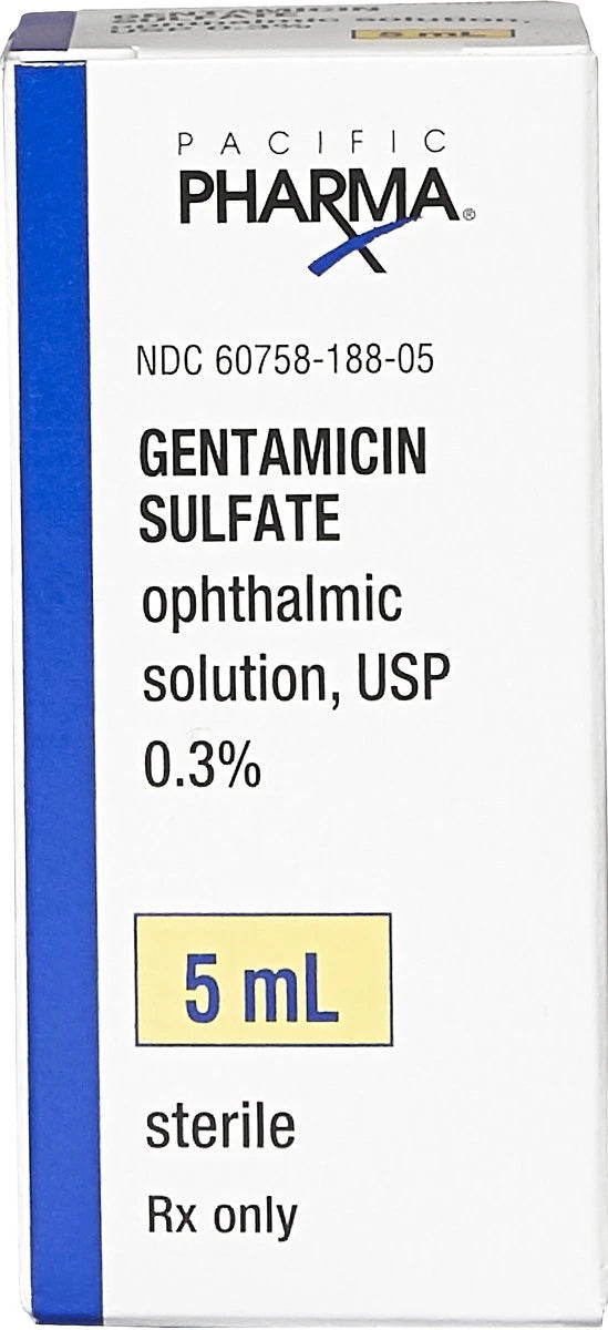 Gentamicin (Generic) Ophthalmic Solution 0.3% for Dogs & Cats 5-mL