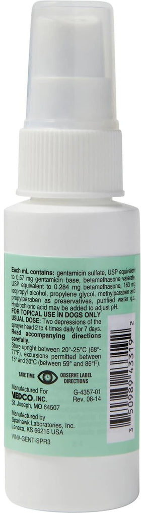Gentamicin / Betamethasone (Generic) Topical Spray for Dogs, 60ml - 0