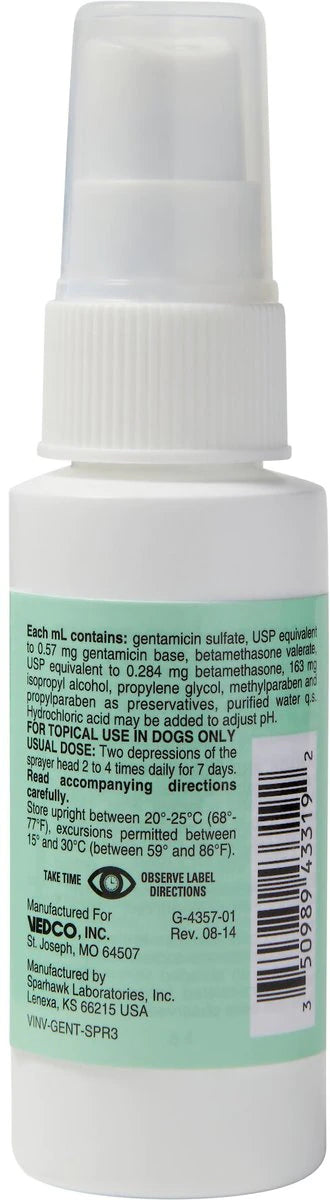 Gentamicin / Betamethasone (Generic) Topical Spray for Dogs, 60ml - 0