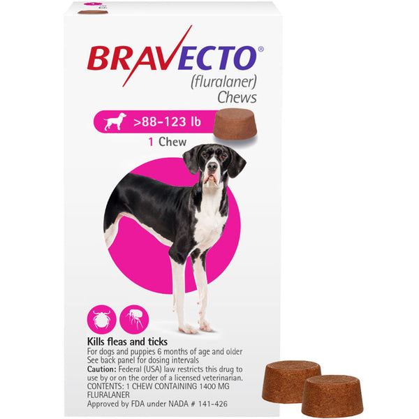 Bravecto Chews for Dogs, 88-123 lbs 2chews