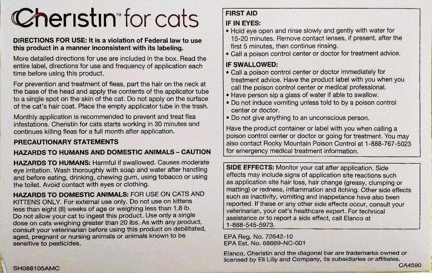 Cheristin for Cats Topical Flea Prevention