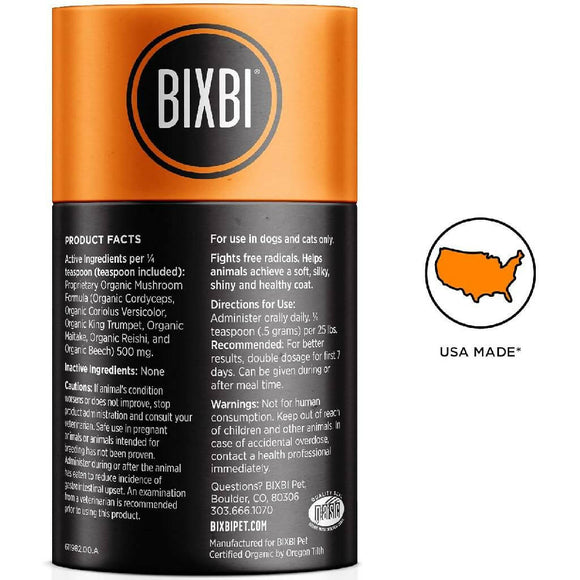 Bixbi Skin & Coat Powdered Mushroom Supplement For Dogs & Cats (60 g)