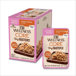 Wellness CORE Tiny Tasters Grain-Free Micned Chicken Wet Food for Kittens (1.75 oz x 12 pouches)