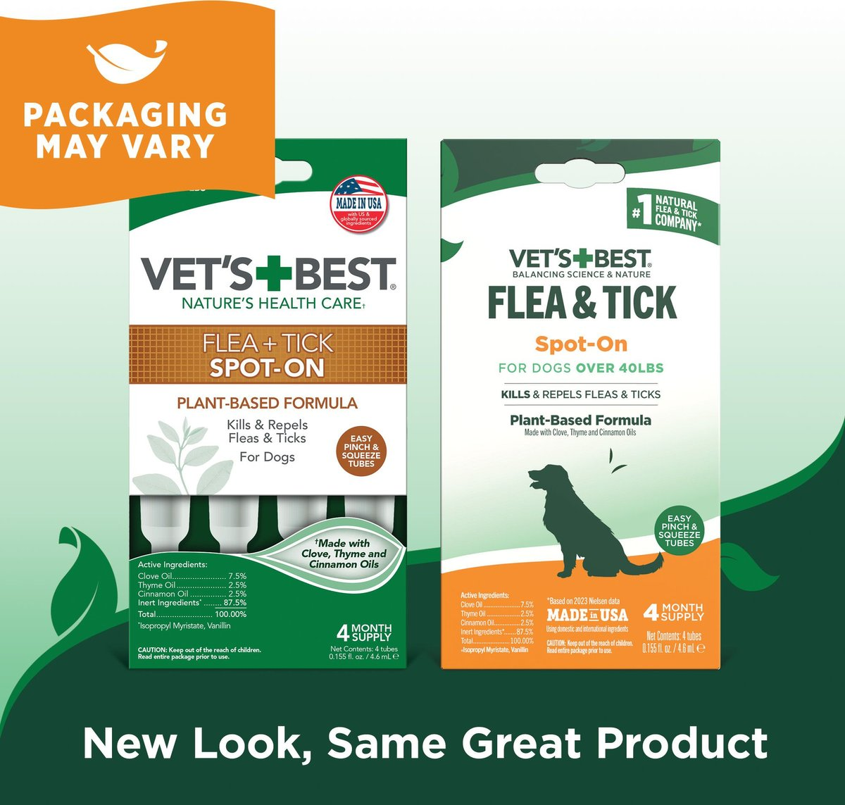 Vet's Best Flea & Tick Drops for Large Dogs over 40lbs (4 count)