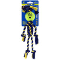 Petsport USA Braided Rasta Man 18" Rope with 2.5" Tuff Ball Dog Toys, 1 count