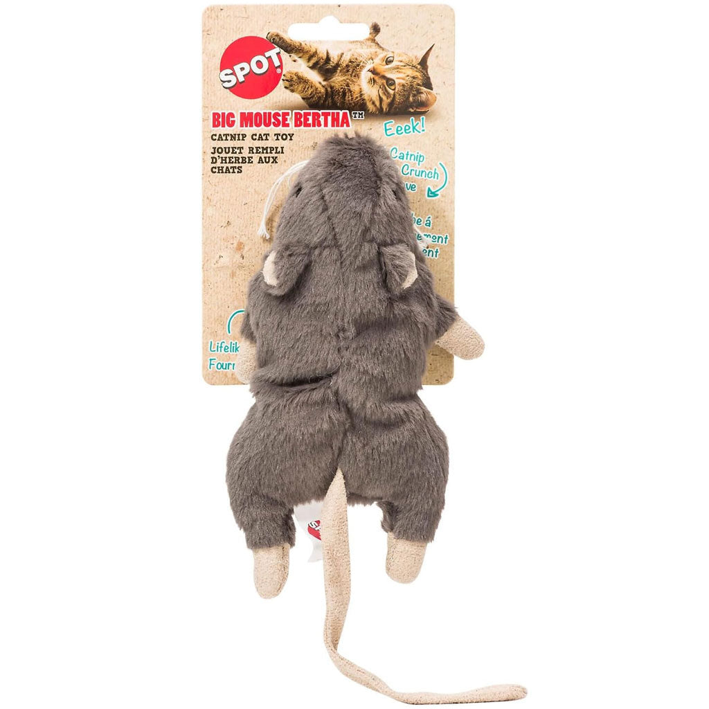 Ethical Pet Spot Big Mouse Bertha Cat Toy, Color Varies, 7-in