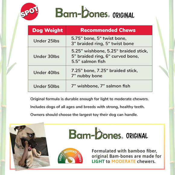 Ethical Pet Bam-Bones Bacon Flavor Chew Toy for Dogs Size