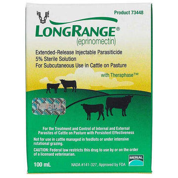LongRange Injectable Sterile Solution 5% for Cattle, 100-ml