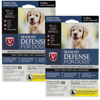 Nutri-Vet Flea & Tick Defense for Puppy & Miniature Dogs 5-10 lbs 6month