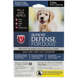 Nutri-Vet Flea & Tick Defense for Puppy & Miniature Dogs 5-10 lbs