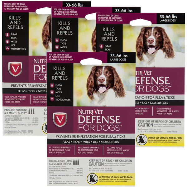 Nutri-Vet Flea & Tick Defense for Large Dogs 33-66 lbs 12 months