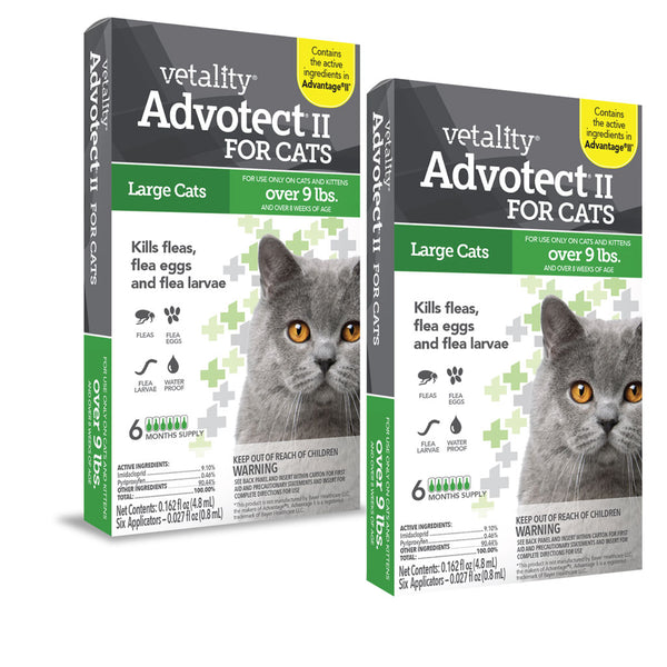 TevraPet Vetality Advotect II for Large Cats Over 9 lbs 12 months supply