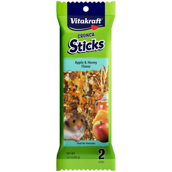 Vitakraft Crunch Sticks Apple & Honey Flavor Treats for Hamsters, 2 Sitcks