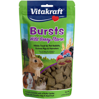 Vitakraft Bursts Wild Berry Flavor Nibble Treat for Rabbits, Guinea Pigs & Hamsters, 1.76-oz