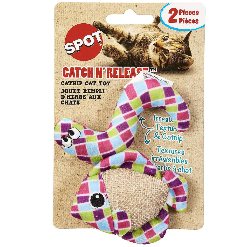 Ethical Pet Spot Catch N Release Cat Toy with Catnip, Assorted Figures, 2-count